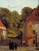 Christen Kobke A View of the Square in the Kastel Looking Towards the Ramparts oil painting artist